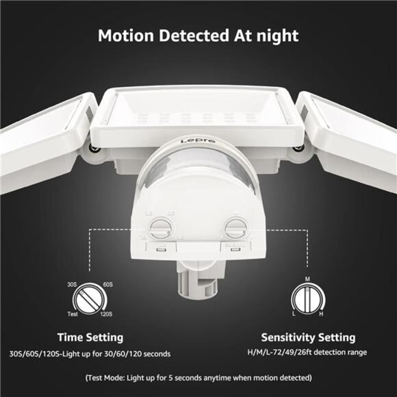 LED Security Lights, Outdoor Motion Sensor Light, Flood Lights with 3 Adjustable - Picture 6 of 7